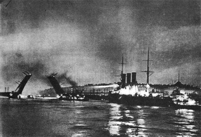 Возвращение «Авроры» на вечную стоянку. 1958 г.