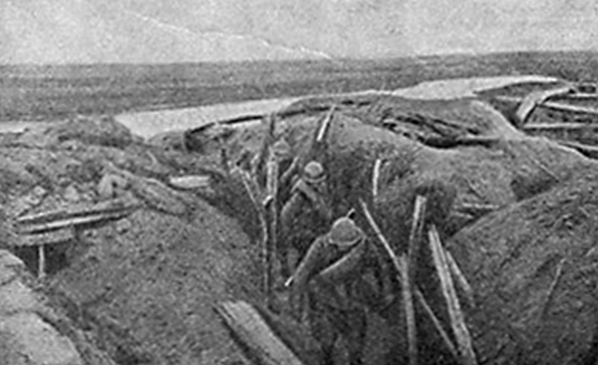 Финские траншеи, захваченные нашими войсками. Журнала «Огонек», №20–21, 1944 год