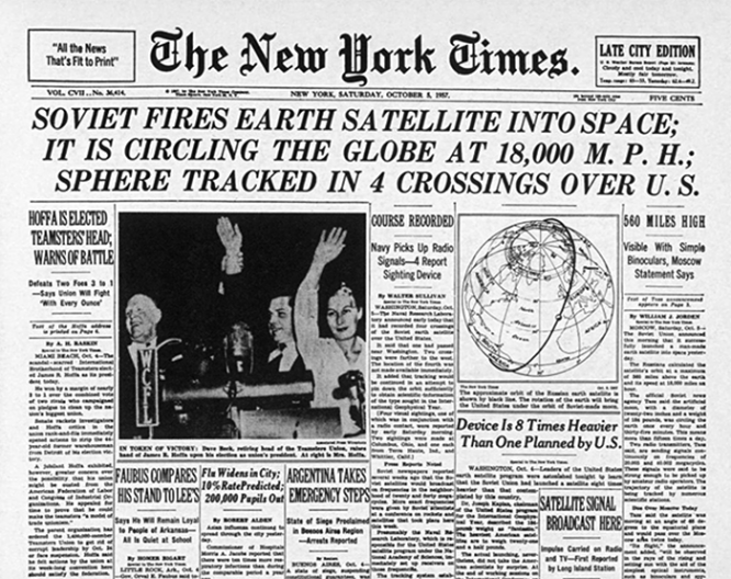 Газета The New York Times, 5 октября 1957 г.