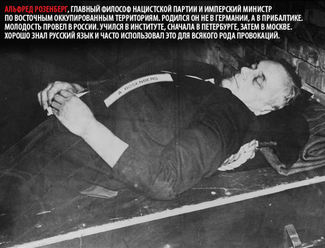 Тело Альфреда Розенберга, казненного 16 октября 1946 г.