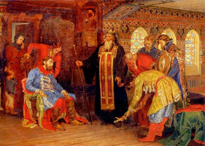 К. А. Савицкий. «Призвание Дмитрия Пожарского на борьбу с поляками».