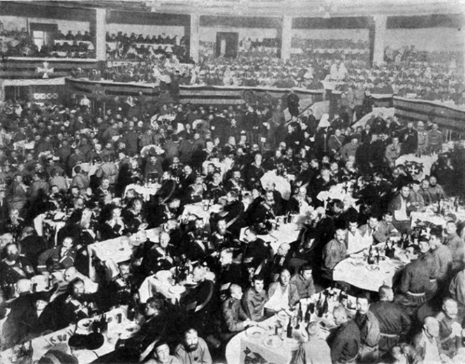 Обед георгиевских кавалеров в народном доме Николая II.