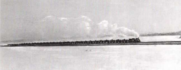 Низководный свайно-ледовый мост через Неву.