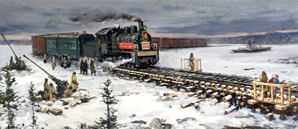 Петров-Маслаков М.В. Первый поезд «Дороги Победы» в Ленинград, январь 1943 г.