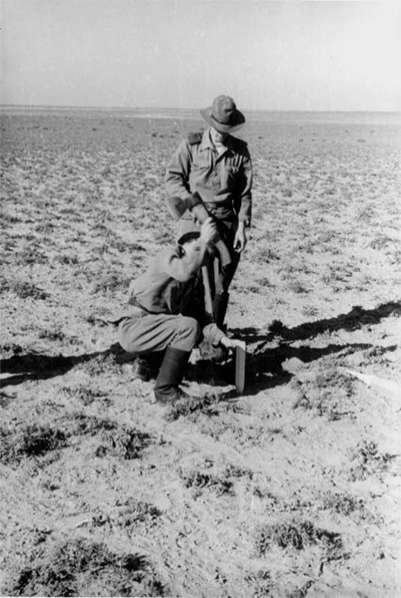 Первый колышек на месте будущего Байконура