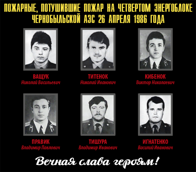 Герои-пожарные города Припять