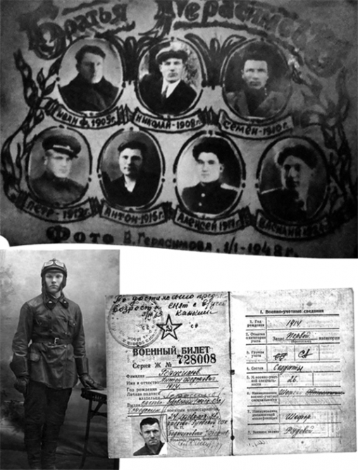 Братья Герасимовы /&nbsp;13-я мотомеханизированная бригада, г. Калуга, 1937 год / Военный билет Антона Герасимова